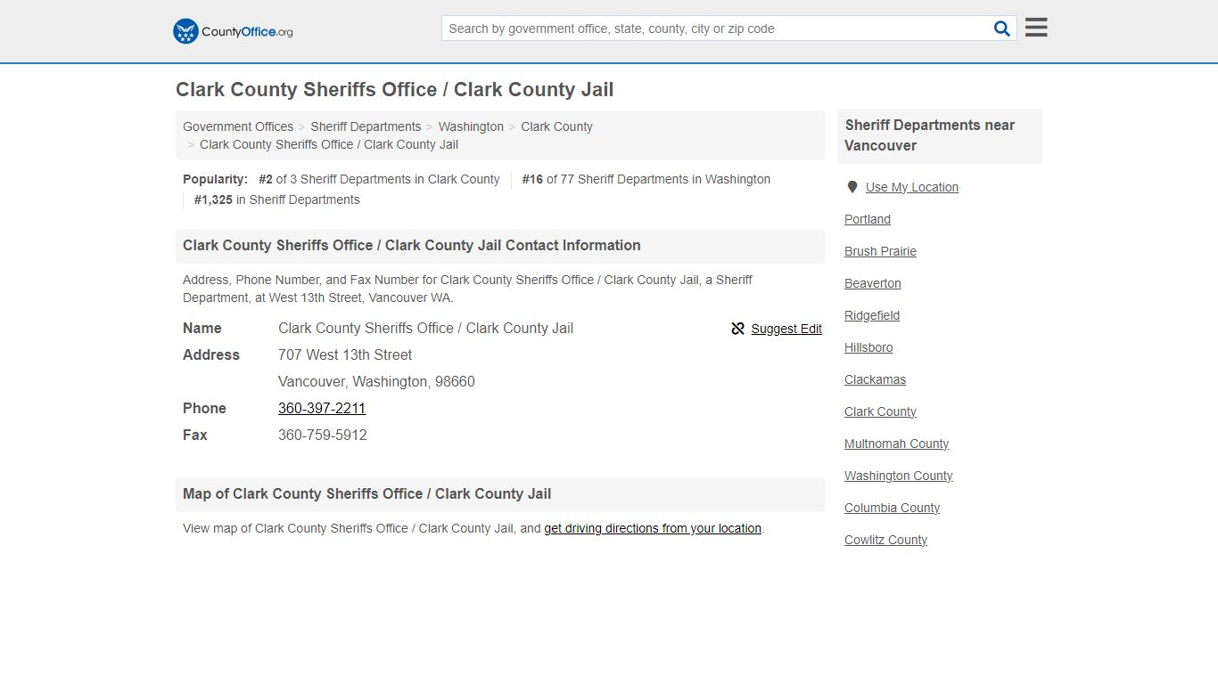 Clark County Sheriffs Office / Clark County Jail - Vancouver, WA ...